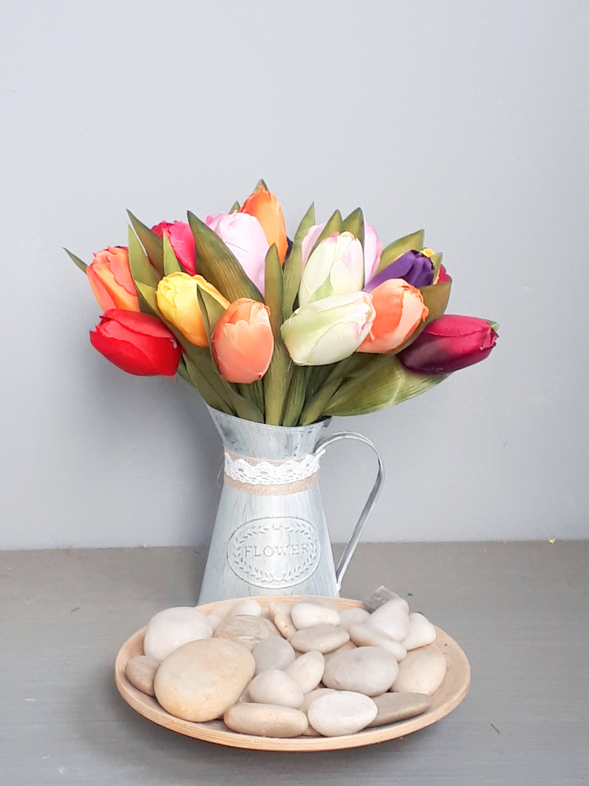 Image of multicoloured tulips