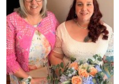 Real bride with her flowers