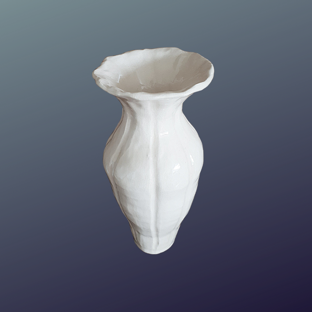 tall white ceramic vase
