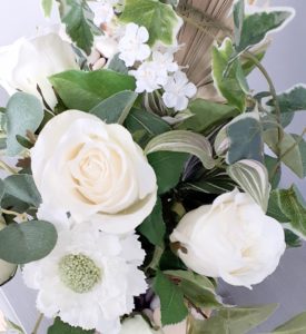 Image of white silk roses