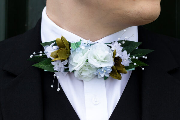 White floral bowtie