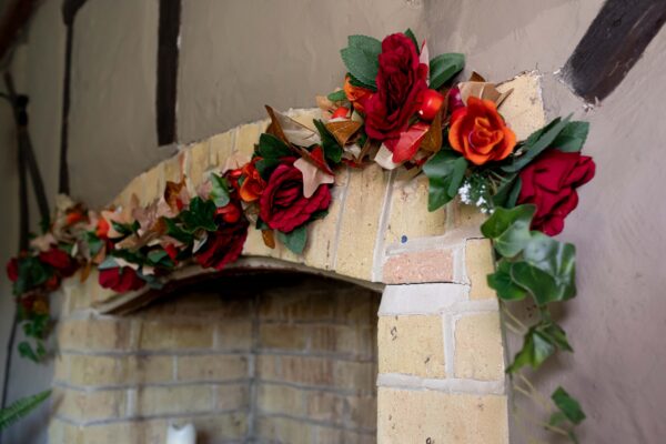 image of autumn mantel garland