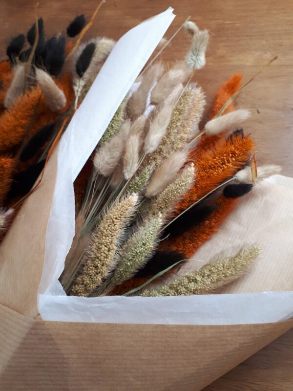 Dried grases wrapped ready to post