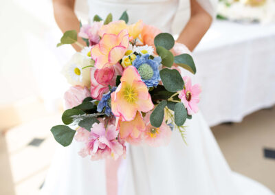 Image of bridal bouquet with silk spring flowers